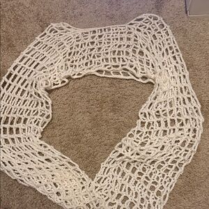 White Crochet Infinity Scarf